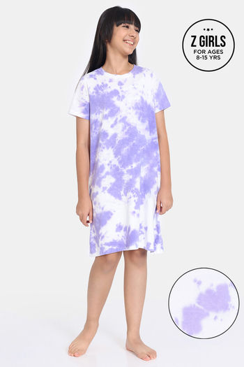 Buy Zivame Girls Dreamverse Knit Cotton Loungewear Dress - Pink Lavender